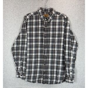 Foundry Supply Co Shirt Mens Large Tall LT Plaid Flannel Long Sleeve Soft Casual